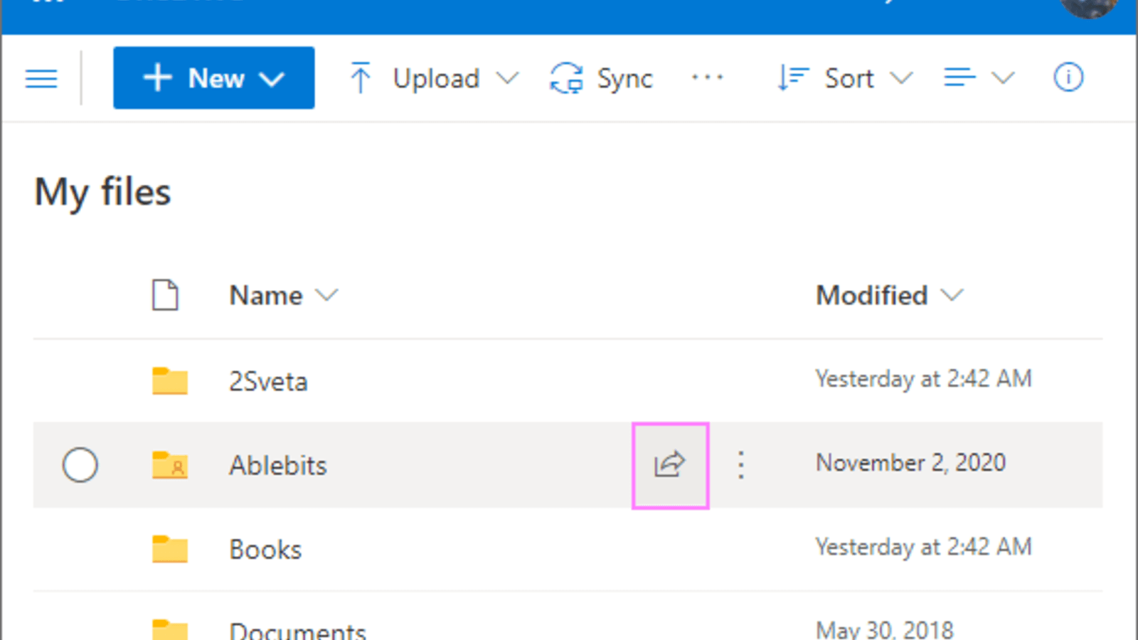 OneDrive share document